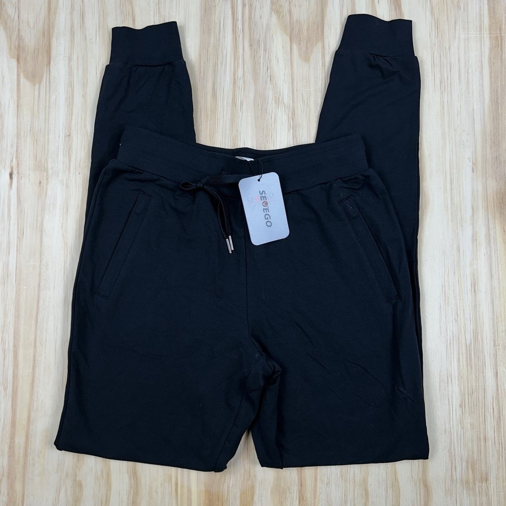 Sevego Inseam 32" Joggers Men Small Black‎ Lightweight Sweatpants Athletic Gym